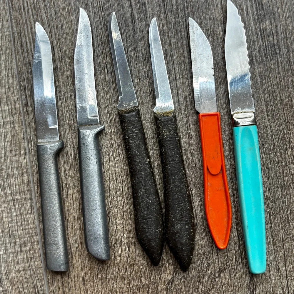 Vintage Mixed Paring Knife Lot Wavecrest Sheffield England‎ Quikut 6pc Set